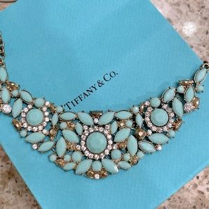 ✅FREE✅ Glam crystal rhinestone bib necklace in turquoise mint